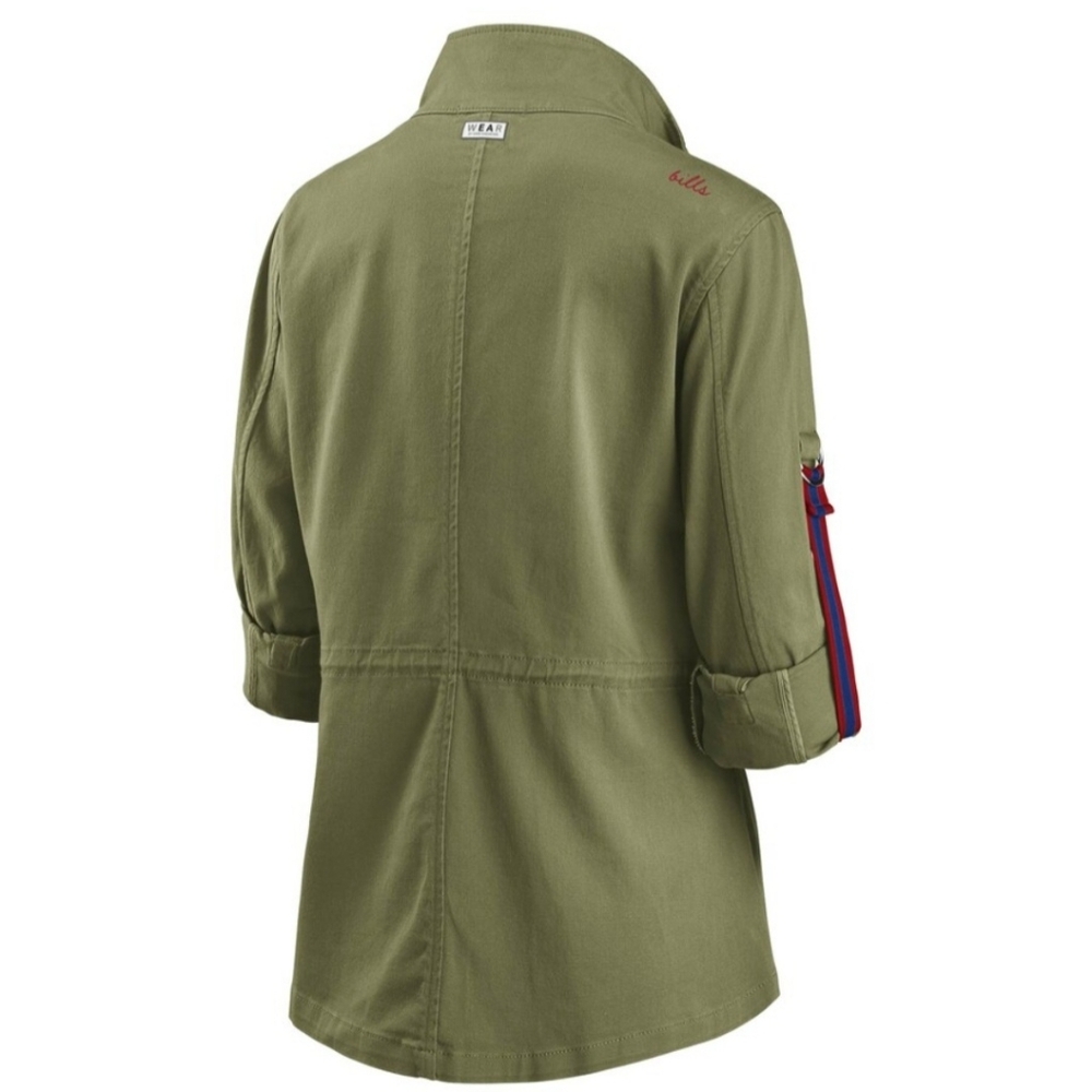 Buffalo Bills Olive Green Military Style Utility Jacket Women's L Wear By EA - Picture 5 of 5